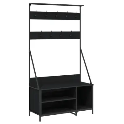 vidaXL Regal za oblačila s prostorom za čevlje črno 100x41x184 cm