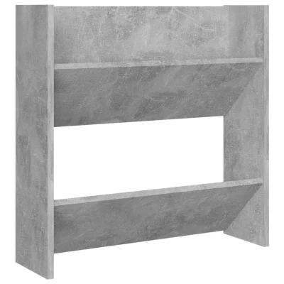 vidaXL Stenska omara za čevlje betonsko siva 60x18x60 cm iverna plošča