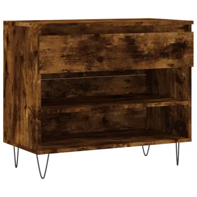 vidaXL Omarica za čevlje dimljeni hrast 70x36x60 cm inženirski les
