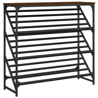 vidaXL Regal za čevlje rjav hrast 90x30x85 cm inženirski les