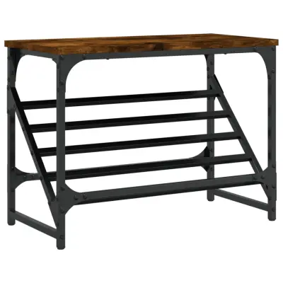 vidaXL Regal za čevlje dimljen hrast 60x30x45 cm inženirski les