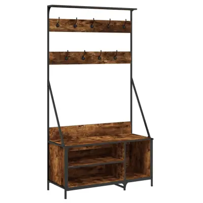 vidaXL Regal za oblačila s prostorom za čevlje dim. hrast 100x41x184cm