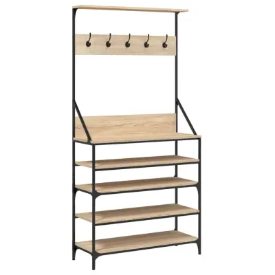 vidaXL Regal za oblačila s prostorom za čevlje son. hrast 90x34x184 cm