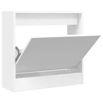vidaXL Omarica za čevlje bela 60x21x57 cm inženirski les