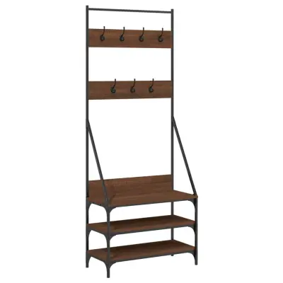 vidaXL Regal za oblačila s prostorom za čevlje rjav hrast 72x34x184 cm