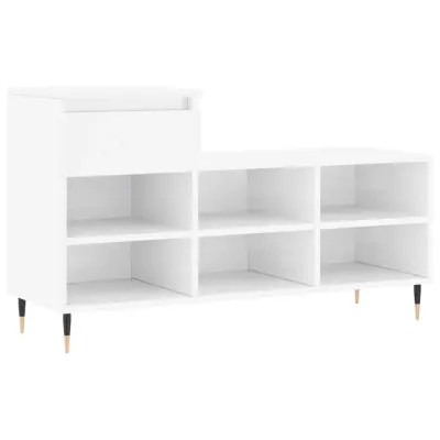 vidaXL Omarica za čevlje visok sijaj bela 102x36x60 cm inženirski les