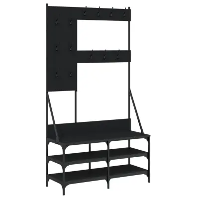 vidaXL Regal za oblačila s prostorom za čevlje črn 100x40x184 cm