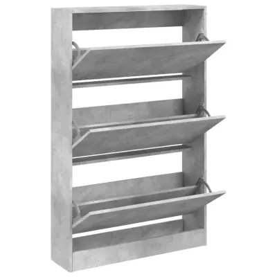 vidaXL Omarica za čevlje betonsko siva 80x21x125,5 cm inženirski les