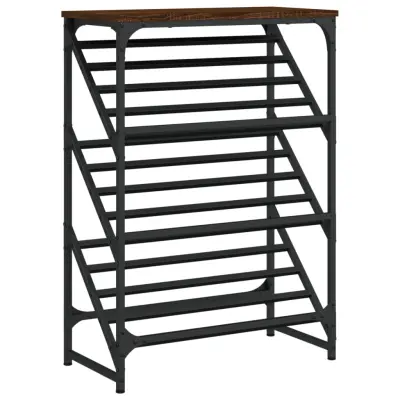vidaXL Regal za čevlje rjav hrast 60x30x85 cm inženirski les