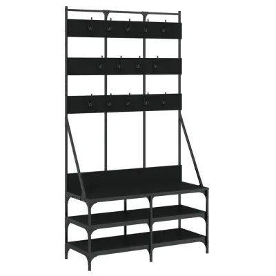 vidaXL Regal za oblačila s prostorom za čevlje črno 100x40x184 cm