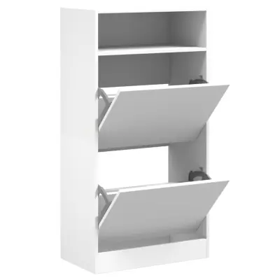 vidaXL Omarica za čevlje bela 60x34x116 cm inženirski les