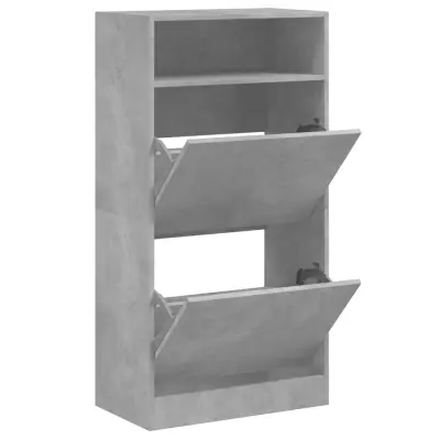 vidaXL Omarica za čevlje betonsko siva 60x34x116 cm inženirski les