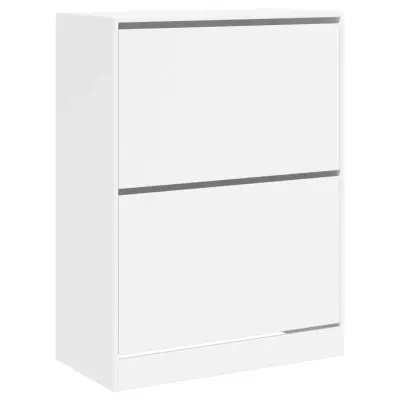 vidaXL Omarica za čevlje z 2 predaloma bela 80x42x108 cm