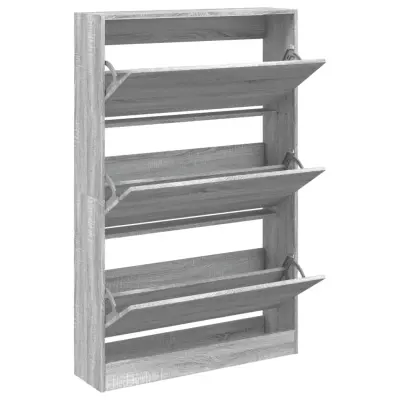 vidaXL Omarica za čevlje siva sonoma 80x21x125,5 cm inženirski les