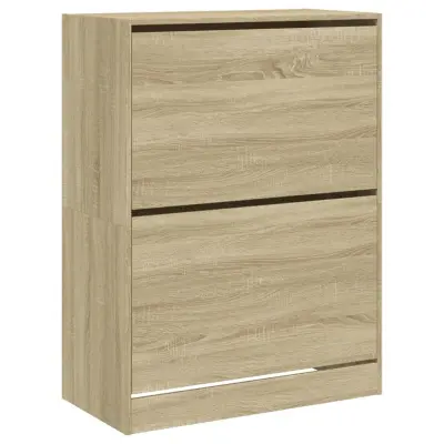 vidaXL Omarica za čevlje z 2 predaloma sonoma hrast 80x42x108 cm