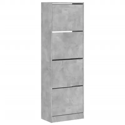 vidaXL Omarica za čevlje s 4 predali betonsko siva 60x34x187,5 cm