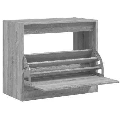 vidaXL Omarica za čevlje siva sonoma 80x42x69 cm inženirski les