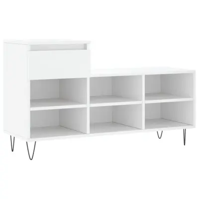 vidaXL Omarica za čevlje bela 102x36x60 cm inženirski les