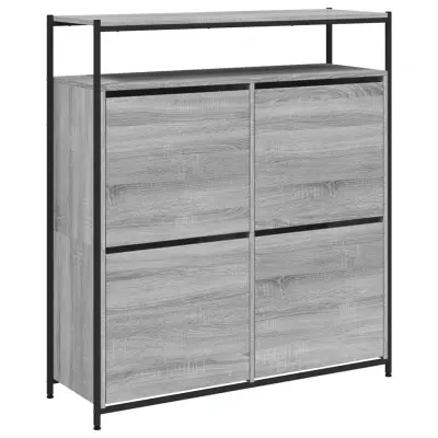 vidaXL Omarica za čevlje s 4 predali siva sonoma 100x34x112 cm