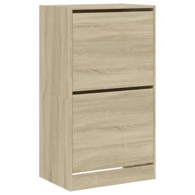 vidaXL Omarica za čevlje z 2 predaloma sonoma hrast 60x42x108 cm