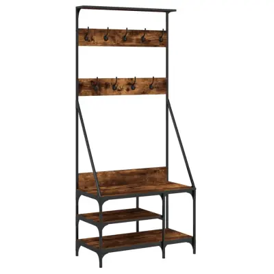 vidaXL Regal za oblačila s prostorom za čevlje dim. hrast 80x40x184 cm