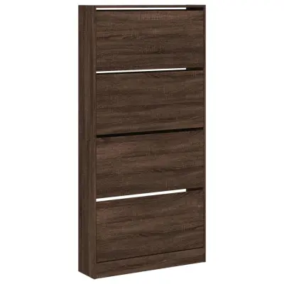 vidaXL Omarica za čevlje s 4 predali rjavi hrast 80x21x163,5 cm