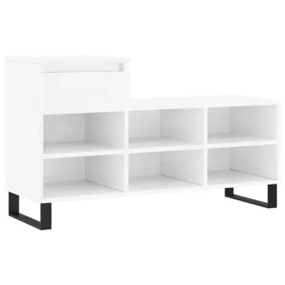 vidaXL Omarica za čevlje visok sijaj bela 102x36x60 cm inženirski les