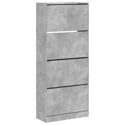 vidaXL Omarica za čevlje s 4 predali betonsko siva 80x34x187,5 cm