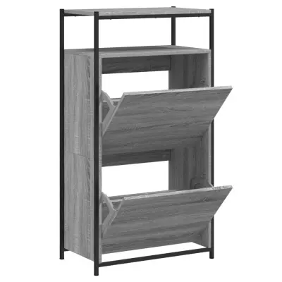 vidaXL Omarica za čevlje siva sonoma 60x34x112 cm inženirski les