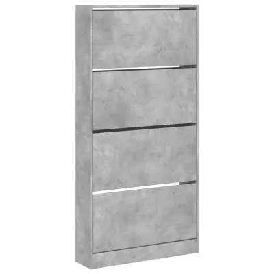 vidaXL Omarica za čevlje s 4 predali betonsko siva 80x21x163,5 cm