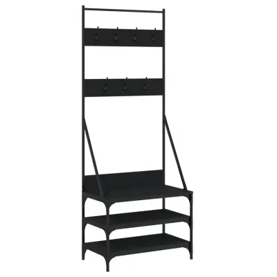vidaXL Regal za oblačila s prostorom za čevlje črn 70x40x184 cm