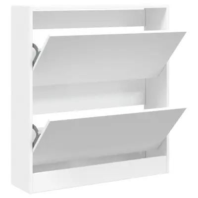vidaXL Omarica za čevlje bela 80x21x87,5 cm inženirski les
