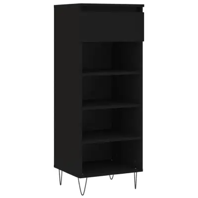 vidaXL Omarica za čevlje črna 40x36x105 cm inženirski les