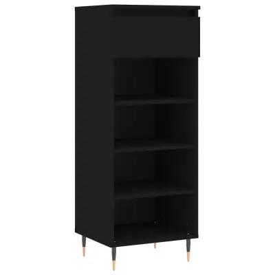 vidaXL Omarica za čevlje črna 40x36x105 cm inženirski les