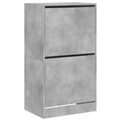 vidaXL Omarica za čevlje z 2 predaloma betonsko siva 60x42x108 cm