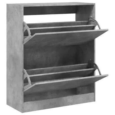 vidaXL Omarica za čevlje betonsko siva 80x34x96,5 cm inženirski les