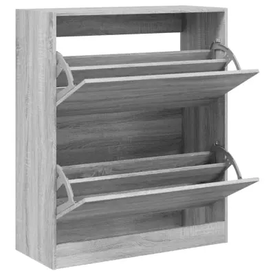 vidaXL Omarica za čevlje siva sonoma 80x34x96,5 cm inženirski les