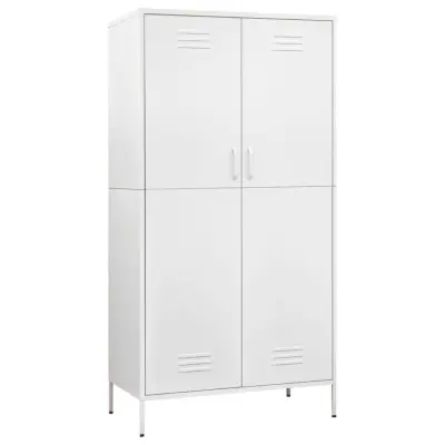 vidaXL Garderobna omara bela 90x50x180 cm jeklo