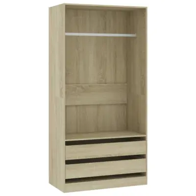 vidaXL Garderobna omara sonoma hrast 100x50x200 cm iverna plošča
