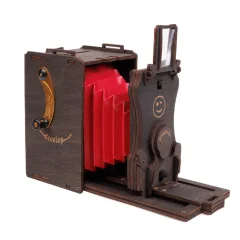 JollyLook Vnaprej sestavljena lesena Pinhole instant mini film kamera (temen les)