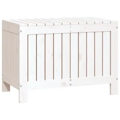 vidaXL Vrtna škatla bela 76x42,5x54 cm trdna borovina