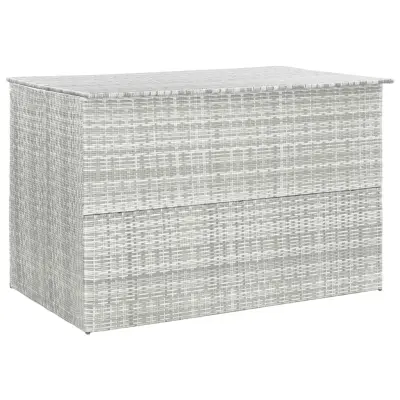 vidaXL Vrtna škatla svetlo siva 150x100x100 cm poli ratan