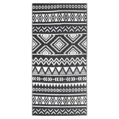 vidaXL Zunanja preproga ARAKIL črna 80x150 cm PP