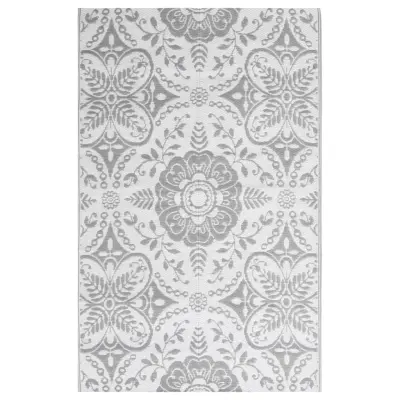vidaXL Zunanja preproga ARAKIL svetlo siva 140x200 cm PP