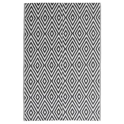 vidaXL Zunanja preproga ARAKIL črna 140x200 cm PP