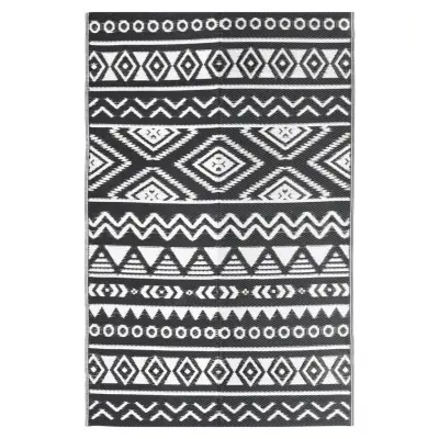 vidaXL Zunanja preproga ARAKIL črna 140x200 cm PP