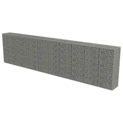 vidaXL Gabionska stena s pokrovi iz pocinkanega jekla 600x50x150 cm