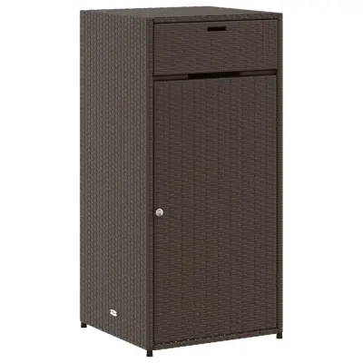 vidaXL Vrtna omara za shranjevanje rjava 55x55x111 cm poli ratan