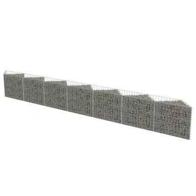 vidaXL Gabion stena iz pocinkanega jekla 450x30x50 cm
