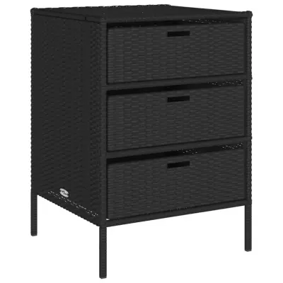 vidaXL Vrtna omara za shranjevanje črna 55x59x80 cm poli ratan